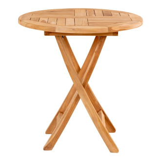 Stół okrągły z drewna tekowego - składany Toledo 70cm House Nordic