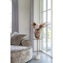 Mosiężny stolik pomocniczy okrągły na marmurowej podstawie Lecco 41cm House Nordic