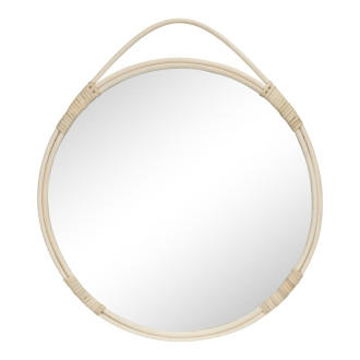 Lustro okrągłe rattanowe Malo 50cm House Nordic