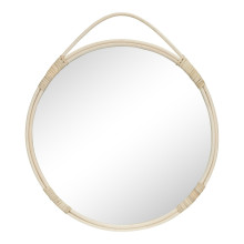Lustro okrągłe rattanowe Malo 50cm House Nordic