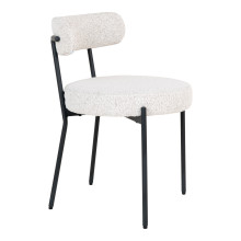 Krzesło tapicerowane Badalona tkania boucle biały /czarny House Nordic