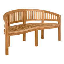 Ławka ogrodowa z drewna tekowego w kształcie nerki Boca 150cm House Nordic