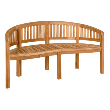 Ławka ogrodowa z drewna tekowego w kształcie nerki Boca 150cm House Nordic