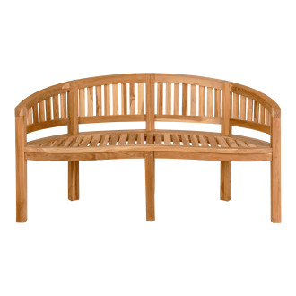 Ławka ogrodowa z drewna tekowego w kształcie nerki Boca 150cm House Nordic