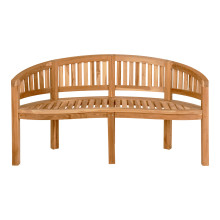 Ławka ogrodowa z drewna tekowego w kształcie nerki Boca 150cm House Nordic