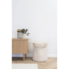 Stolik pomocniczy z ryflowaną podstawą Bonn 37cm imitacja kamienia House Nordic