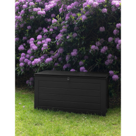 Skrzynia ogrodowa Dubrovni 680L 146,5x71cm czarna House Nordic