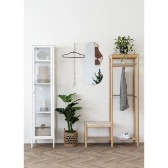 Wieszak stojący bambusowy z plecionym siedziskiem Ember House Nordic