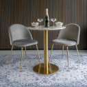 Szare krzesło welurowe ze złotymi nogami Geneve House Nordic