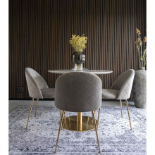 Szare krzesło welurowe ze złotymi nogami Geneve House Nordic