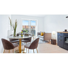 Szare krzesło welurowe ze złotymi nogami Geneve House Nordic