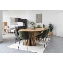 Krzesło tapicerowane tkanina boucle Macedaciemny zielony / czarny House Nordic