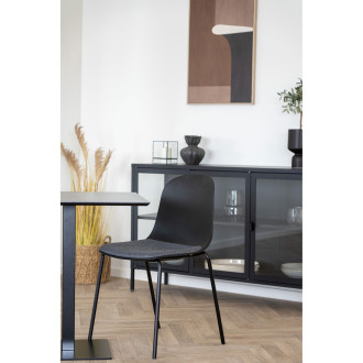 Krzesło z tworzywa z poduszką Madalena czarne House Nordic