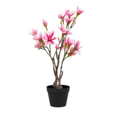 Sztuczna roślina różowa Magnolia 74cm House Nordic