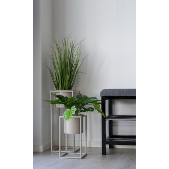 Zestaw 2 kwietników metalowych stojących  Marla beżowy House Nordic