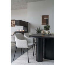 Krzesło fotelowe tkanina boucle Melilla biały / czarny House Nordic