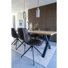 Krzesło obrotowe z ekoskóry w stylu vintage Monaco ciemny brąz House Nordic