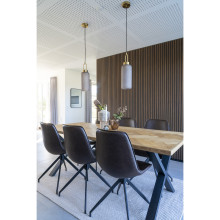 Krzesło obrotowe z ekoskóry w stylu vintage Monaco ciemny brąz House Nordic