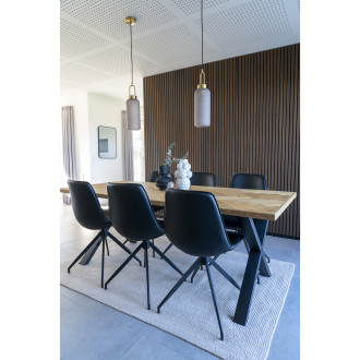 Krzesło obrotowe z ekoskóry w stylu vintage Monaco czarne House Nordic