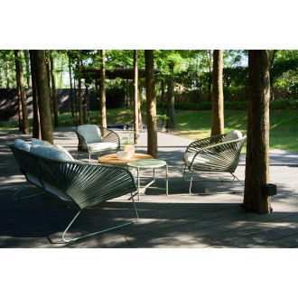 Zestaw mebli tarasowych sofa + 2 fotele + stolik Novella zielony House Nordic
