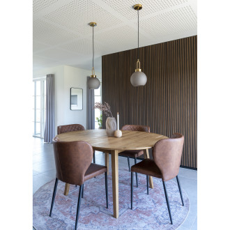 Krzesło pikowane z ekoskóry Pisa brąz / czarny House Nordic