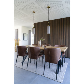 Krzesło pikowane z ekoskóry Pisa brąz / czarny House Nordic