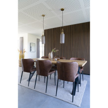 Krzesło pikowane z ekoskóry Pisa brąz / czarny House Nordic