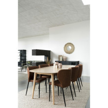 Krzesło pikowane z ekoskóry Pisa brąz / czarny House Nordic
