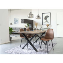 Krzesło z ekoskóry vintage Stockholm brązowy / czarny House Nordic