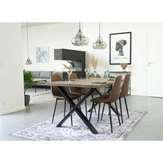 Krzesło z ekoskóry vintage Stockholm brązowy / czarny House Nordic