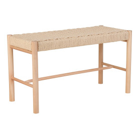 Ławka drewniana z plecionym siedziskiem Abano 80cm House Nordic 2
