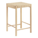 Stołek barowy drewniany z plecionym siedziskiem Abano 66,5cm House Nordic