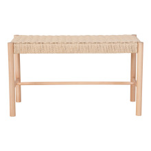 Ławka drewniana z plecionym siedziskiem Abano 80cm House Nordic