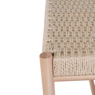 Ławka drewniana z plecionym siedziskiem Abano 80cm House Nordic