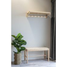 Ławka drewniana z plecionym siedziskiem Abano 80cm House Nordic