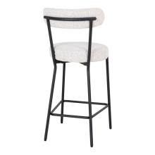 Krzesło barowe tapicerowane Badalona 65cm tkania boucle biały /czarny House Nordic