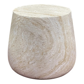Stolik pomocniczy japandi Bonn 47cm imitacja kamienia House Nordic