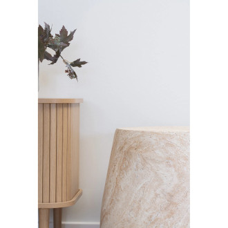Stolik pomocniczy japandi Bonn 47cm imitacja kamienia House Nordic