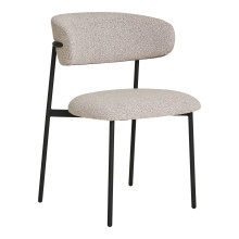 Krzesło tapicerowane Mira boucle piaskowy / czarny House Nordic