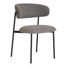 Krzesło tapicerowane Mira boucle szary / czarny House Nordic