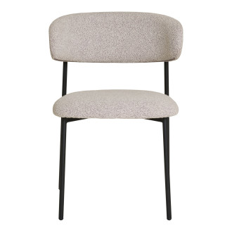Krzesło tapicerowane Mira boucle piaskowy / czarny House Nordic