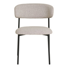 Krzesło tapicerowane Mira boucle piaskowy / czarny House Nordic