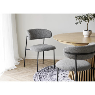 Krzesło tapicerowane Mira boucle szary / czarny House Nordic