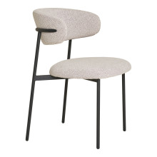 Krzesło tapicerowane Mira boucle piaskowy / czarny House Nordic