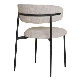 Krzesło tapicerowane Mira boucle piaskowy / czarny House Nordic