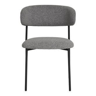 Krzesło tapicerowane Mira boucle szary / czarny House Nordic