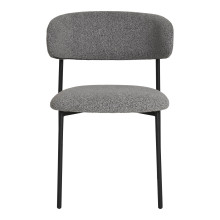 Krzesło tapicerowane Mira boucle szary / czarny House Nordic