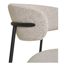 Krzesło tapicerowane Mira boucle piaskowy / czarny House Nordic