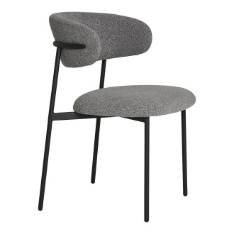 Krzesło tapicerowane Mira boucle szary / czarny House Nordic