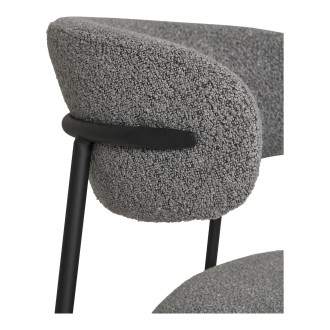 Krzesło tapicerowane Mira boucle szary / czarny House Nordic